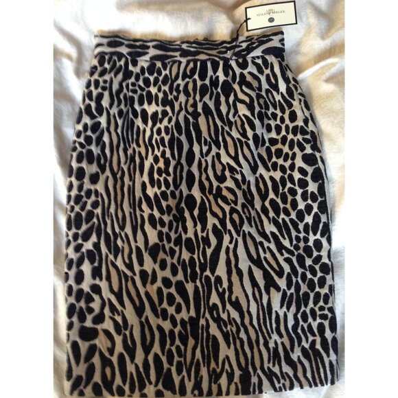 NWT By Malene Birger jacquard leopard pencil skirt Danish size DK 34 fits US 2 - Picture 1 of 3